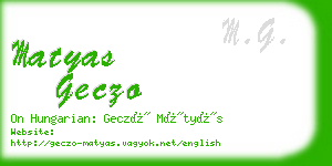 matyas geczo business card